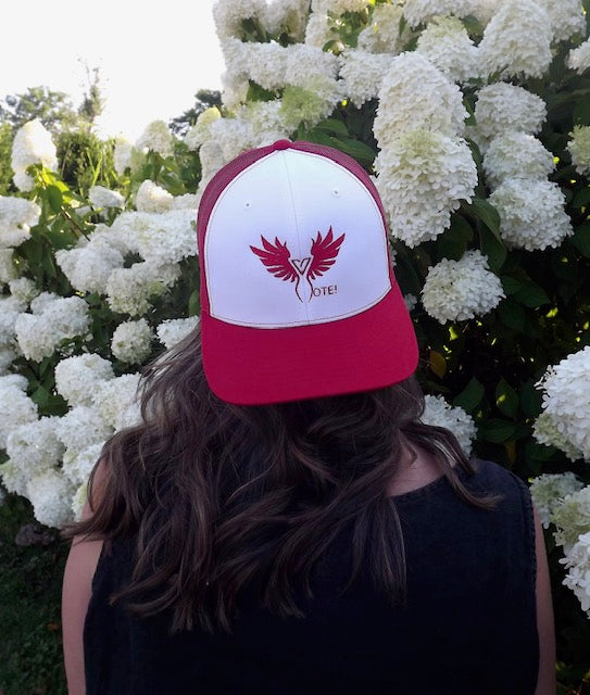 Valkyrie Vote! Trucker Hat- Red & White